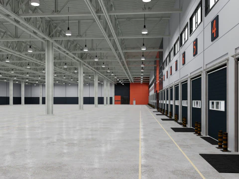 Warehouse Logistic 12 interior and exterior 3D Model
