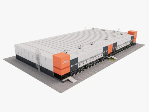 Warehouse Logistic 12 interior and exterior 3D Model