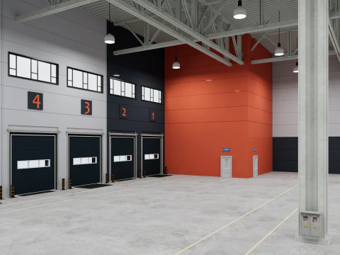 Warehouse Logistic 12 interior and exterior 3D Model