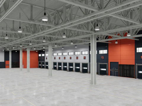 Warehouse Logistic 12 interior and exterior 3D Model