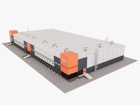 Warehouse Logistic 12 interior and exterior 3D Modell