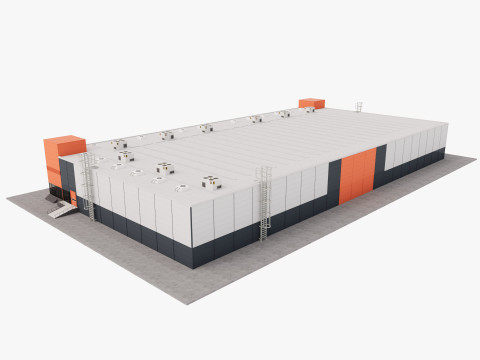 Warehouse Logistic 12 interior and exterior 3D Modell