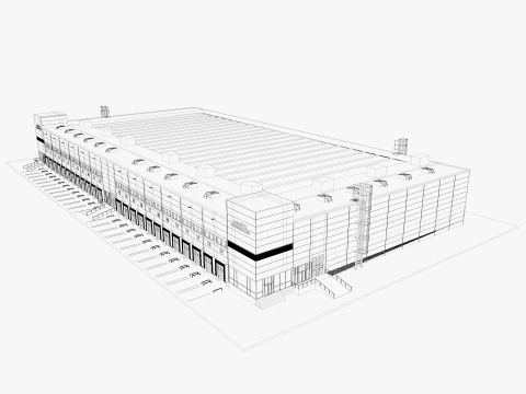Warehouse Logistic 12 interior and exterior 3D Model