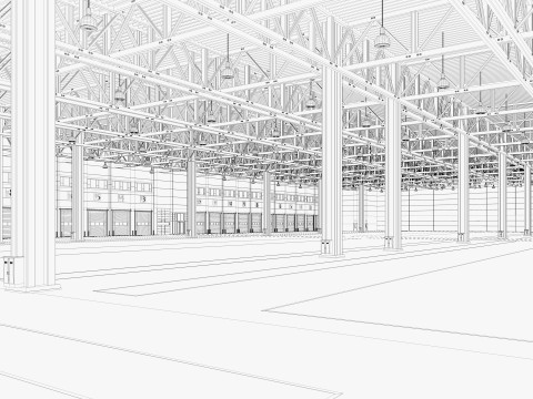 Warehouse Logistic 12 interior and exterior 3D Modell