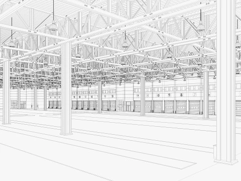 Warehouse Logistic 12 interior and exterior 3D Model