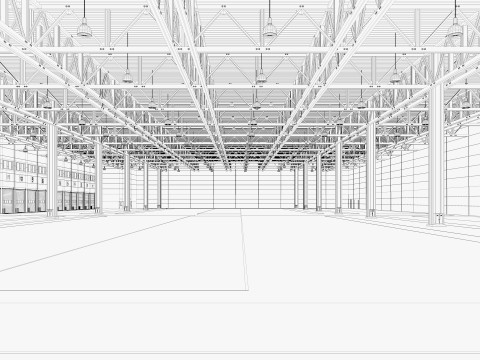 Warehouse Logistic 12 interior and exterior 3D Modell
