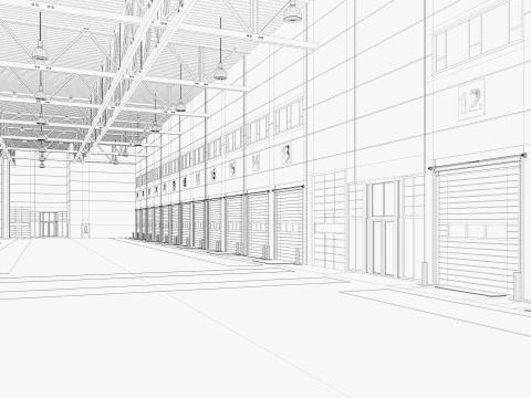 Warehouse Logistic 12 interior and exterior 3D Model