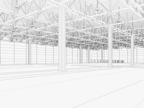 Warehouse Logistic 12 interior and exterior 3D Model