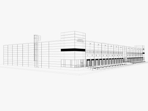 Warehouse Logistic 12 interior and exterior 3D Modell