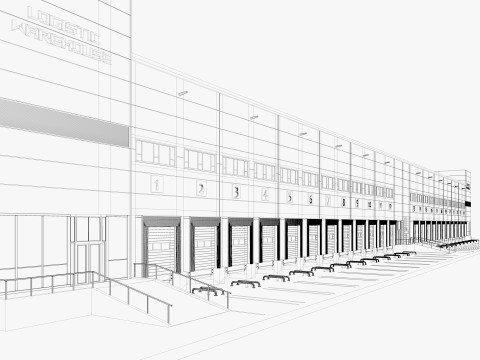 Warehouse Logistic 12 interior and exterior 3D Modell
