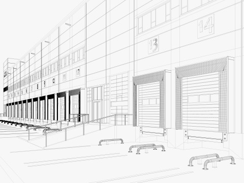 Warehouse Logistic 12 interior and exterior 3D Modell