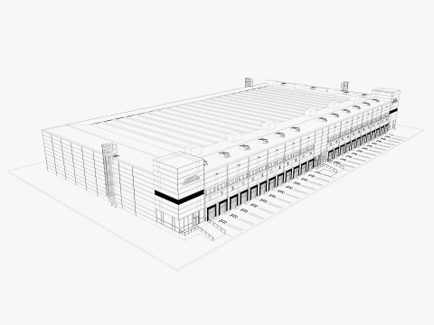 Warehouse Logistic 12 interior and exterior 3D Modell