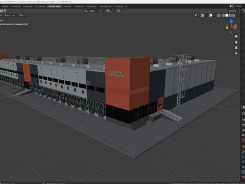 Warehouse Logistic 12 interior and exterior 3D Modell