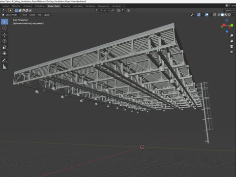 Ceiling Ventilation Pipes 14 3D Model