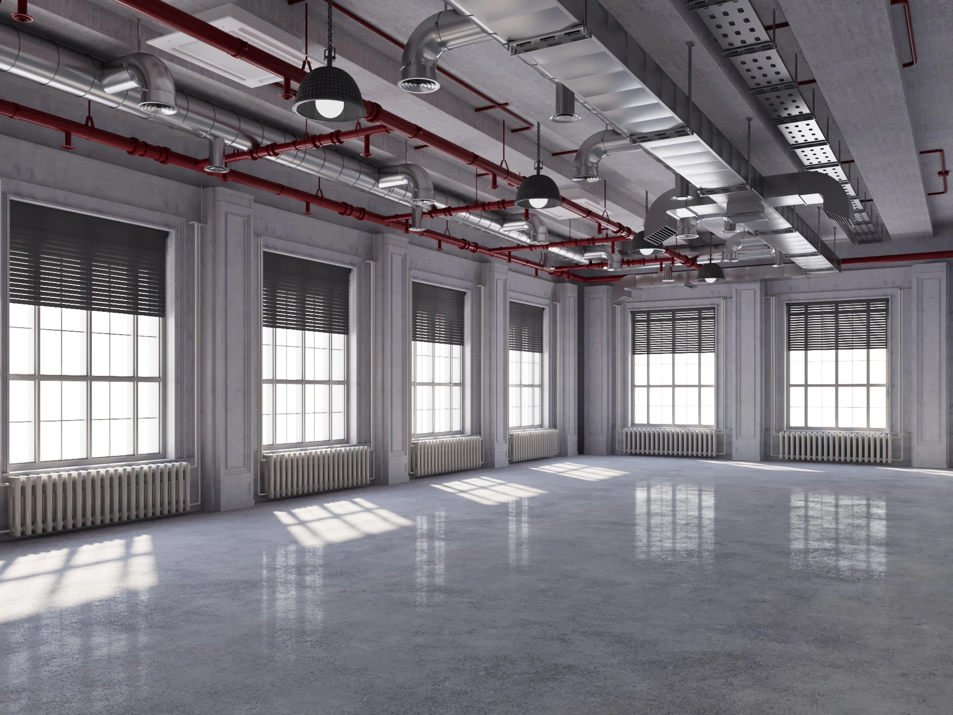 Loft Office industrial 2 3D Model .c4d .max .obj .3ds .fbx .stl .blend