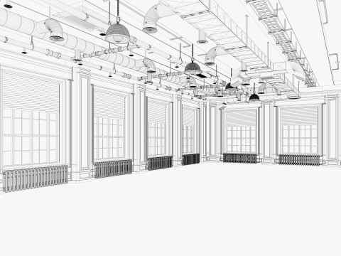 Loft Office industrial 2 3Dモデル