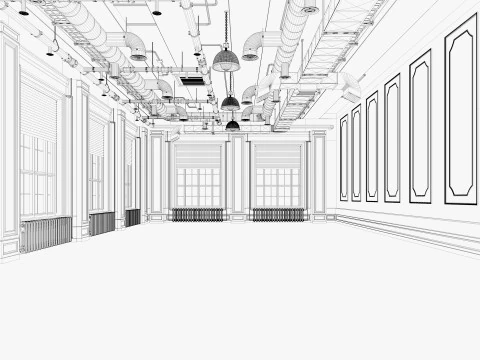 Loft Office industrial 2 3D Model
