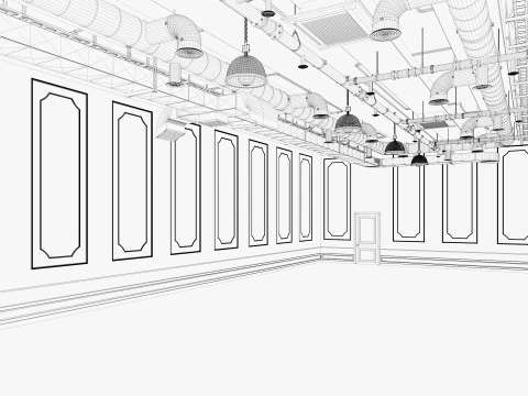 Loft Office industrial 2 3D Model