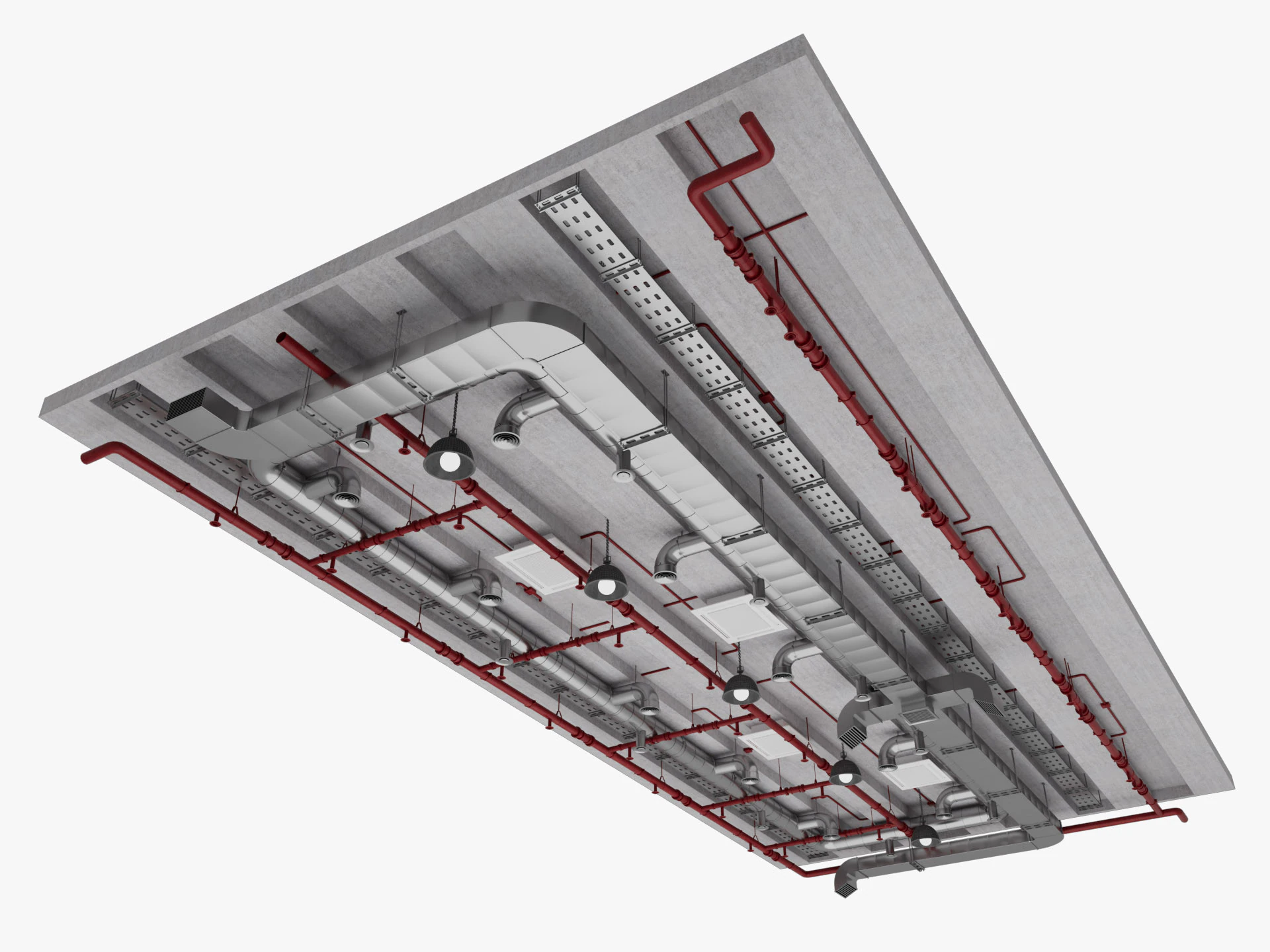Tubi di ventilazione a soffitto 16 Modello 3D .c4d .max .obj .3ds .fbx .stl .blend 