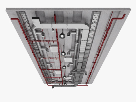 Ceiling Ventilation Pipes 16 3D Model