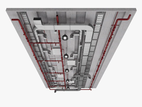 Tubi di ventilazione a soffitto 16 Modello 3D