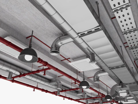 Tubi di ventilazione a soffitto 16 Modello 3D