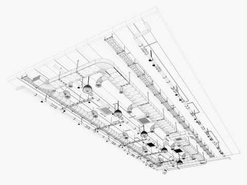 Ceiling Ventilation Pipes 16 3D Model