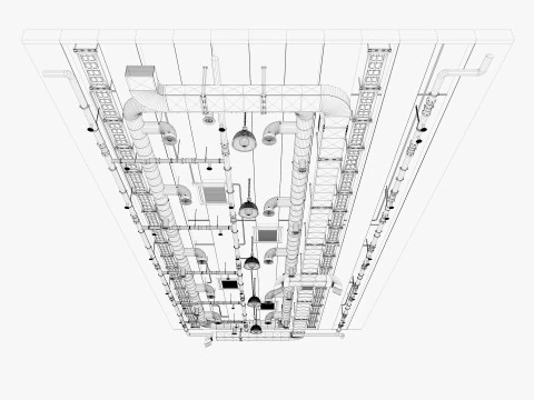 Tubi di ventilazione a soffitto 16 Modello 3D