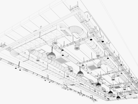 Ceiling Ventilation Pipes 16 3D Model