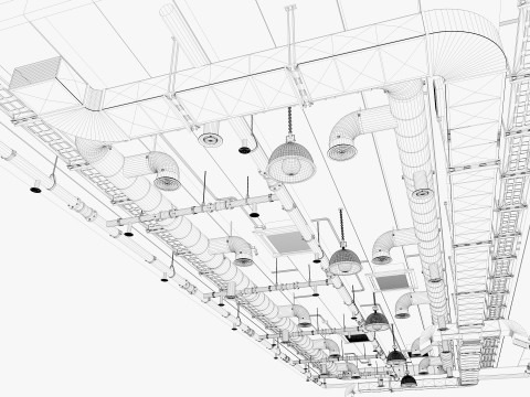 Ceiling Ventilation Pipes 16 3D Model