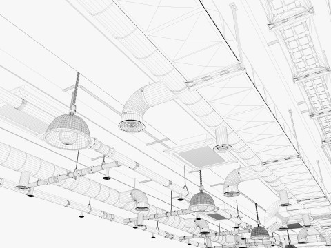 Ceiling Ventilation Pipes 16 3D Model