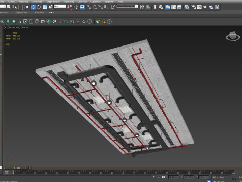 Ceiling Ventilation Pipes 16 3D Model