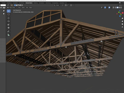 Deckenl&uuml;ftungsrohre 17 3D Modell