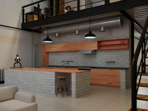 Warehouse Home Loft Office 2 3D Model