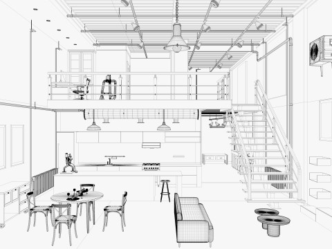 Warehouse Home Loft Office 2 Modello 3D