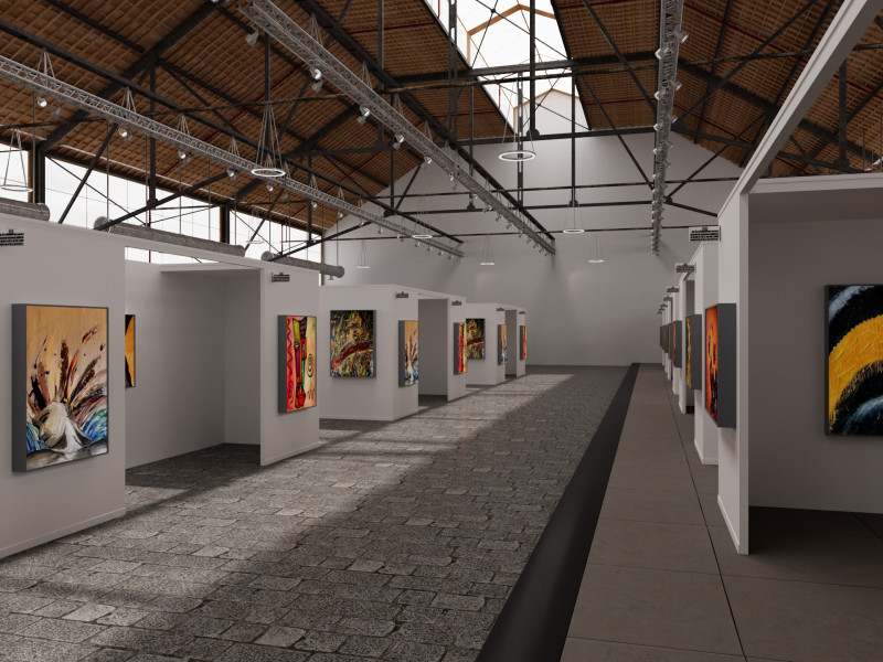 Art Gallery Exhibition 6 3D Model .c4d .max .obj .3ds .fbx .stl .blend 