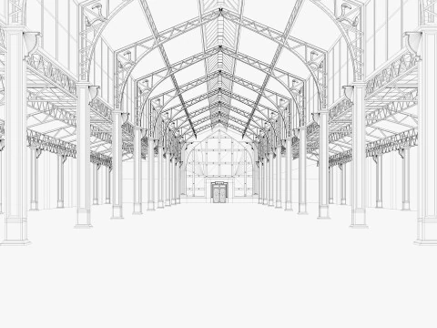 Wnętrze loftu magazynowego 3 Model 3D