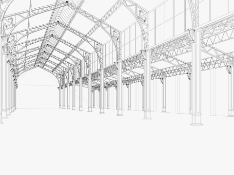 Warehouse Loft interior 3 3D Model