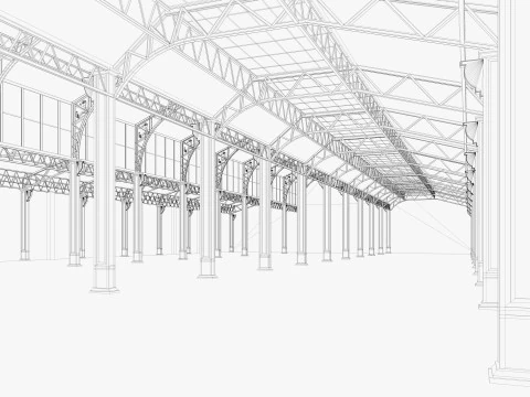 Wnętrze loftu magazynowego 3 Model 3D