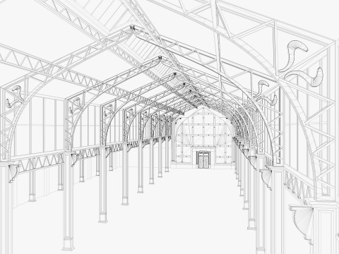 Warehouse Loft interior 3 3D Model