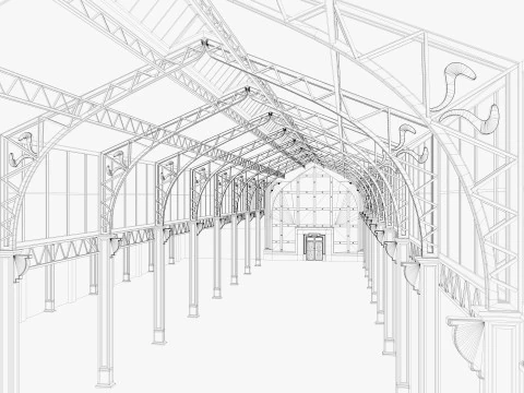 Wnętrze loftu magazynowego 3 Model 3D