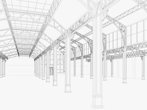 Warehouse Loft interior 3 3D Model