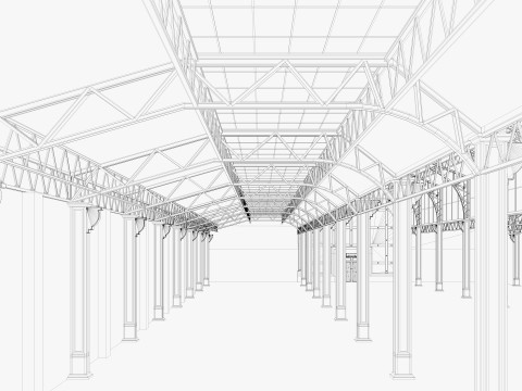 Warehouse Loft interior 3 3D Model