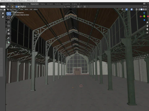 Wnętrze loftu magazynowego 3 Model 3D