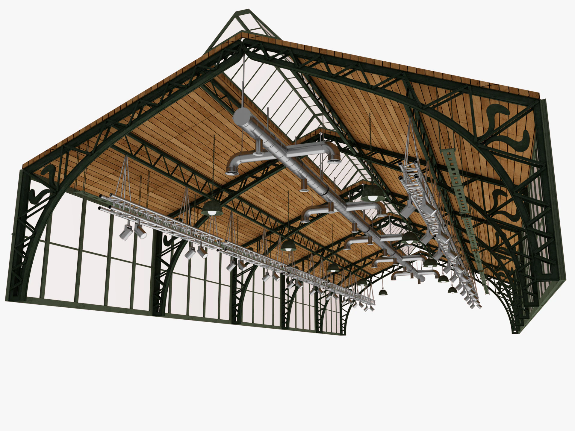 Ceiling Ventilation Pipes 19 3D Model .c4d .max .obj .3ds .fbx .stl .blend 