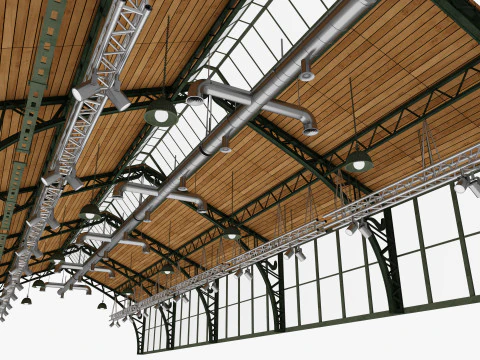 Ceiling Ventilation Pipes 19 3D Model