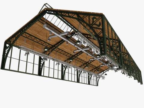 Ceiling Ventilation Pipes 19 3D Model