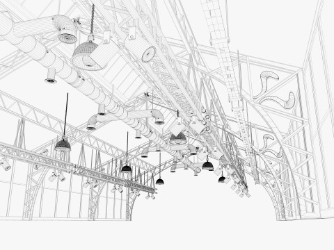 Ceiling Ventilation Pipes 19 3D Model