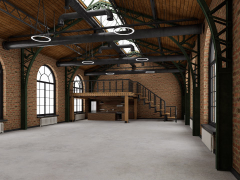 Loft interior 10 Model 3D