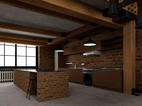 Loft interior 10 3D Model
